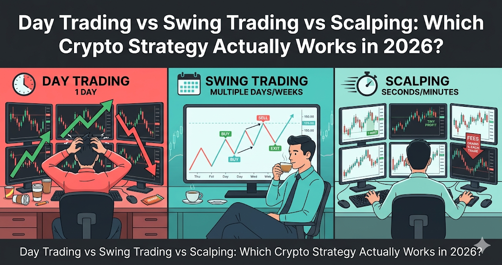 Day Trading vs Swing Trading vs Scalping: Which Crypto Strategy Actually Works in 2026?