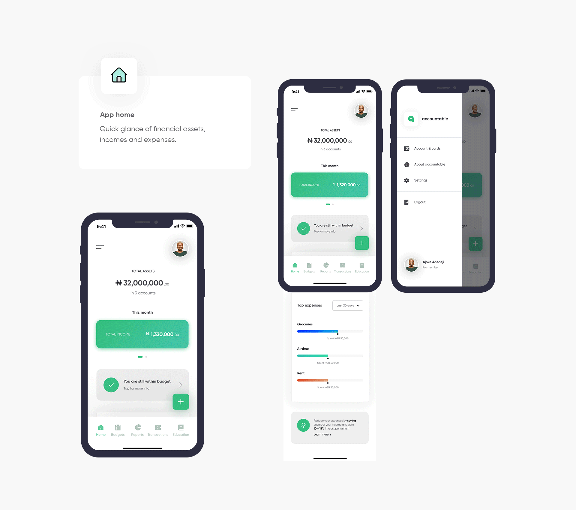 Accountable app home