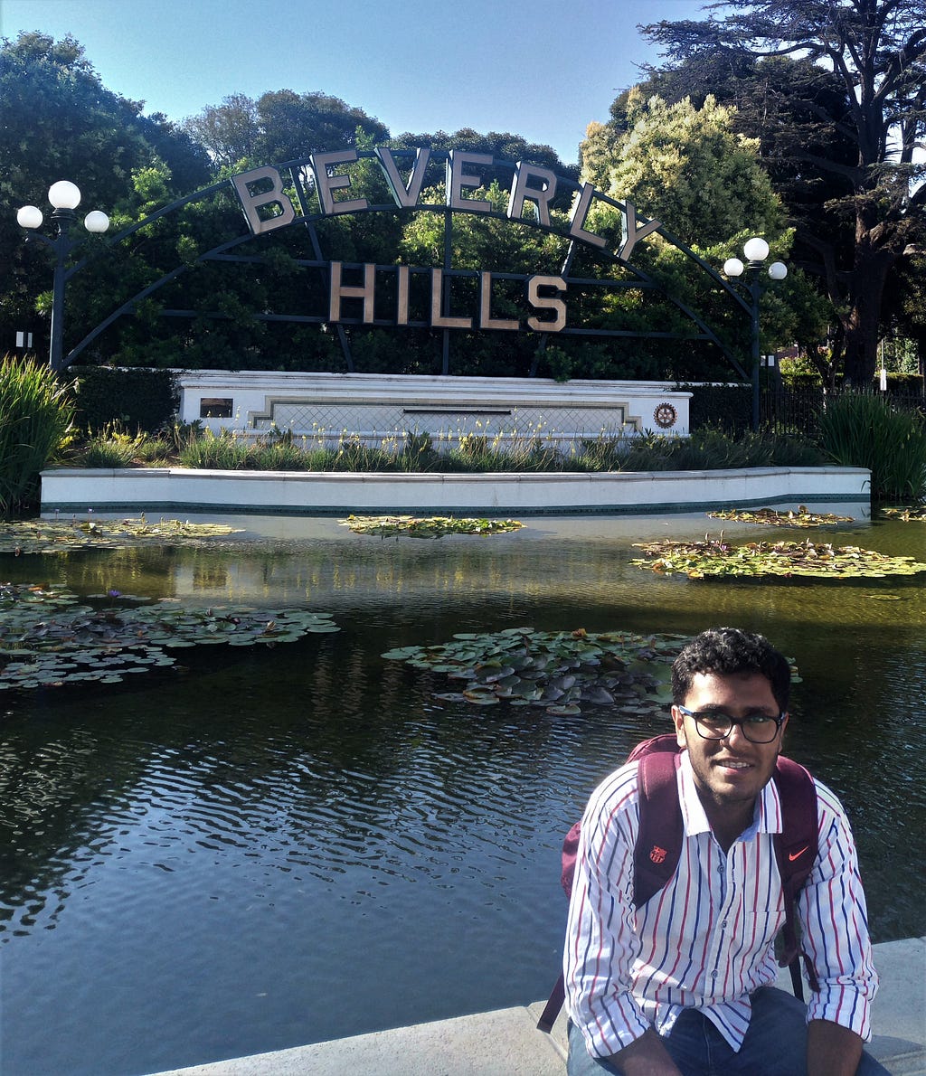 The Beverly Hills sign in front of the Garden