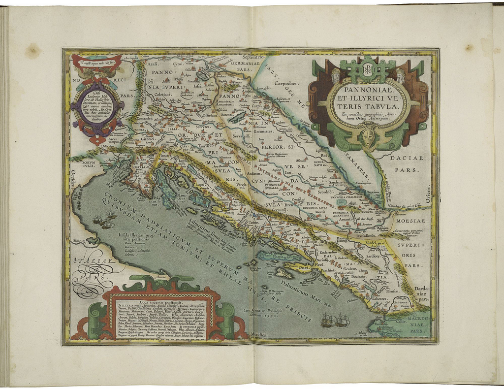 An old map of the Adriatic coast, the area that would have been called Illyria