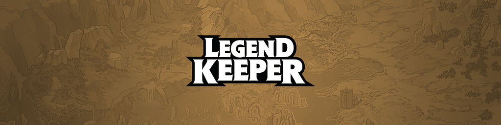 Legend Keeper logo text over a brown fantasy map.