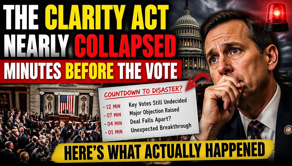 The CLARITY Act Nearly Collapsed Minutes Before the Vote — Here’s What Actually Happened