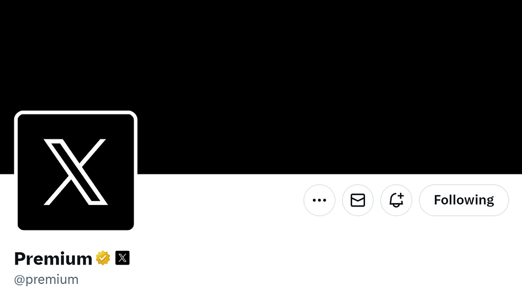 Screenshot of the X Premium Twitter account