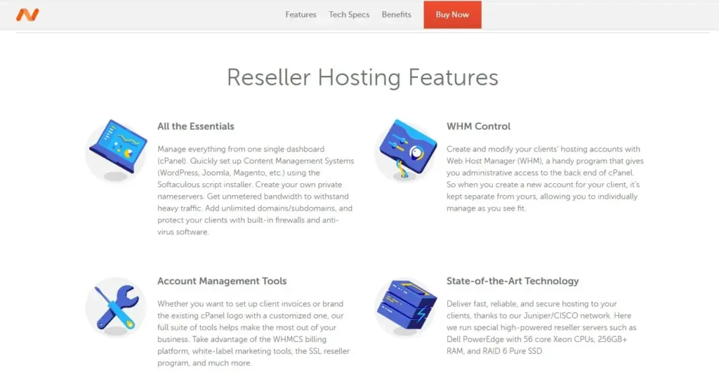 reseller hosting feautres