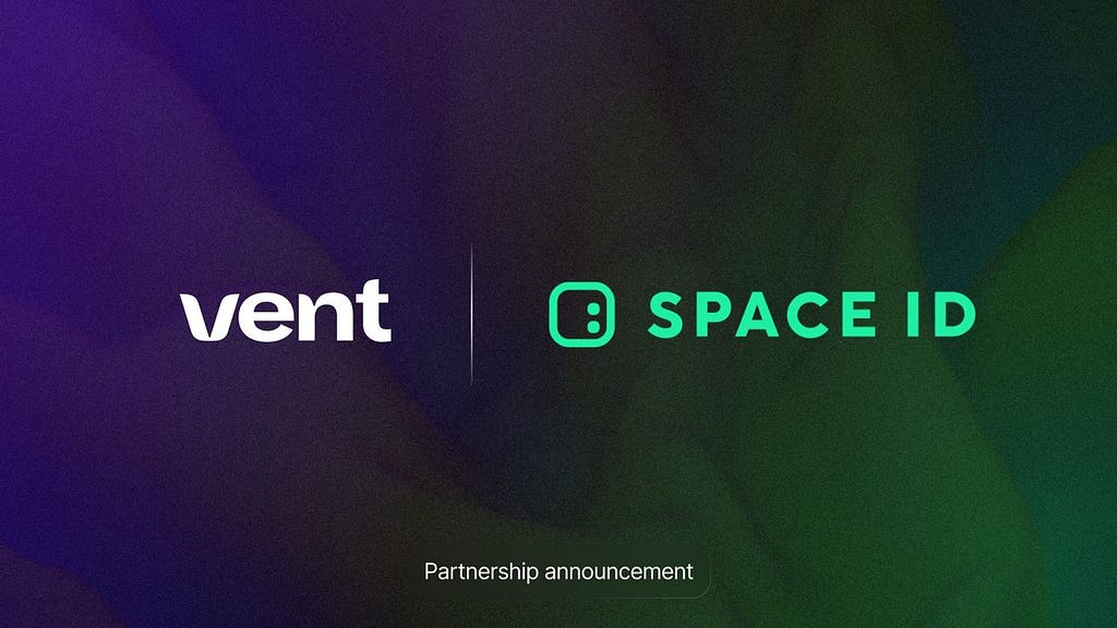 Logo of VENT and SpaceID for partnership announcement