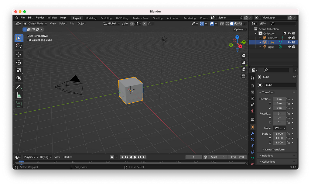 Screenshot of Blender