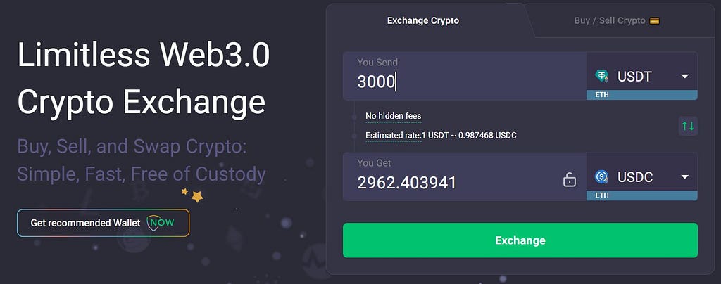 Convert USDT for USDC stablecoin with ChangeNow