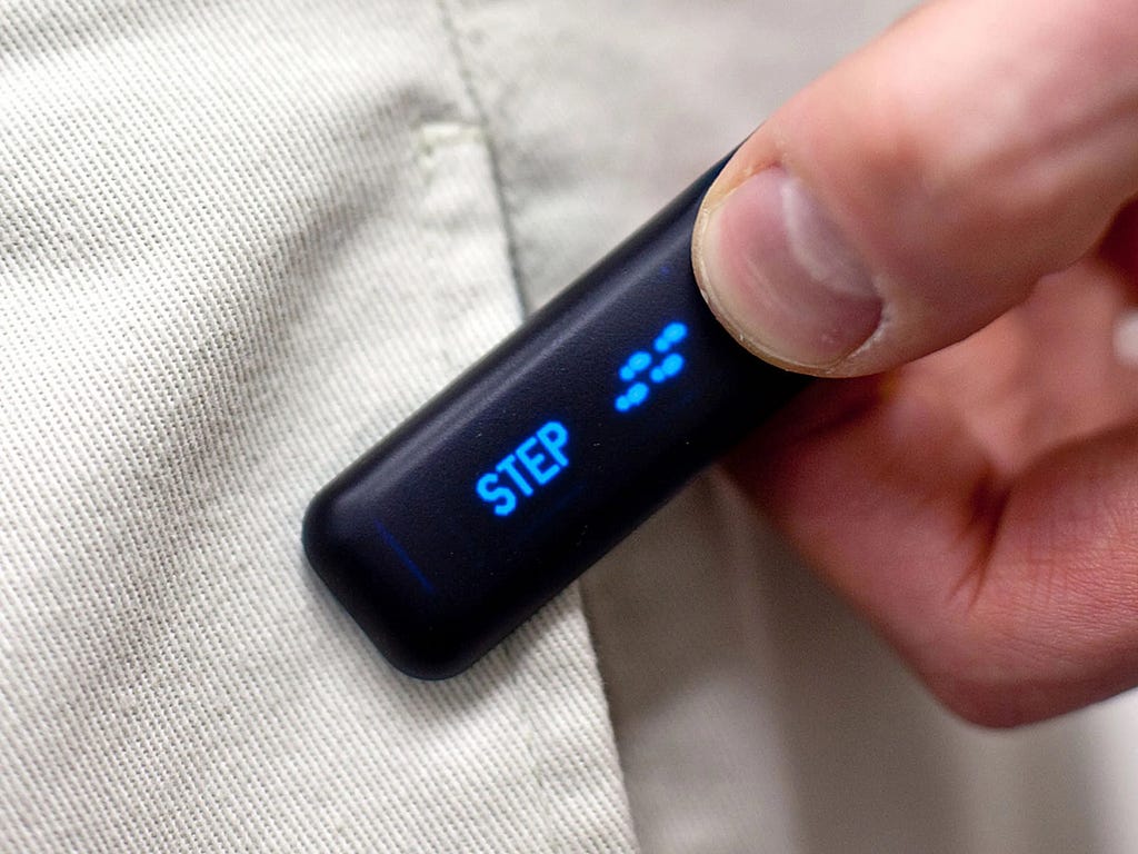 First Fitbit in 2009 with blue OLED display