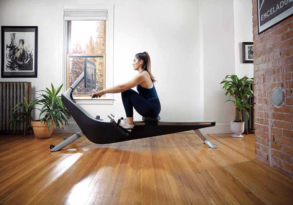 Hydrow rowing machine in modern home