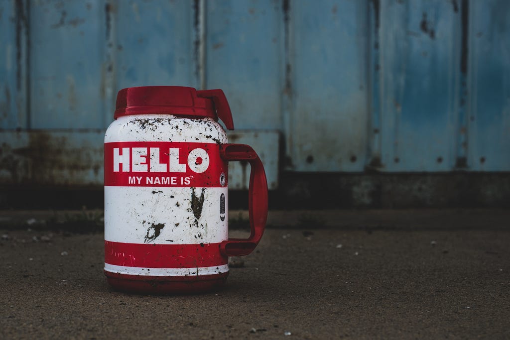 mug with that says hello my name is