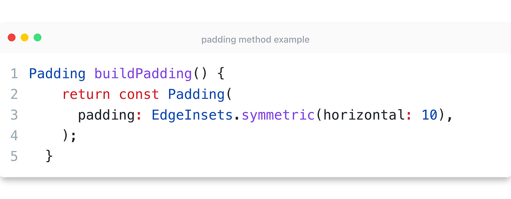 padding example using function