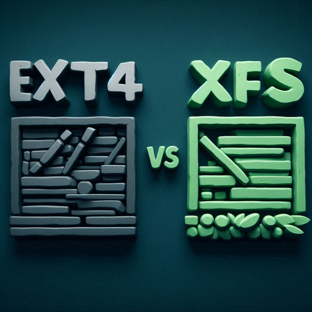 ext4 VS XFS in a logo form