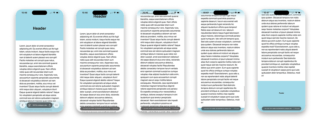 A better iOS Safari website extension — notice how the blue bleeds in