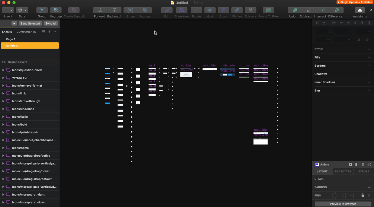 A GIF showcasing how Symbol Organizer functions