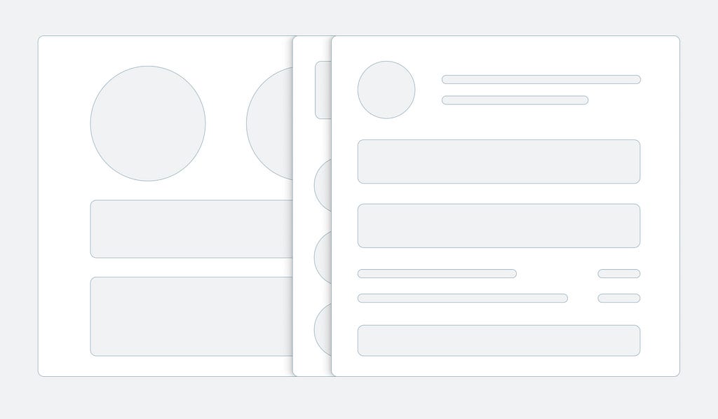 Layers of UI elements with differing shadows