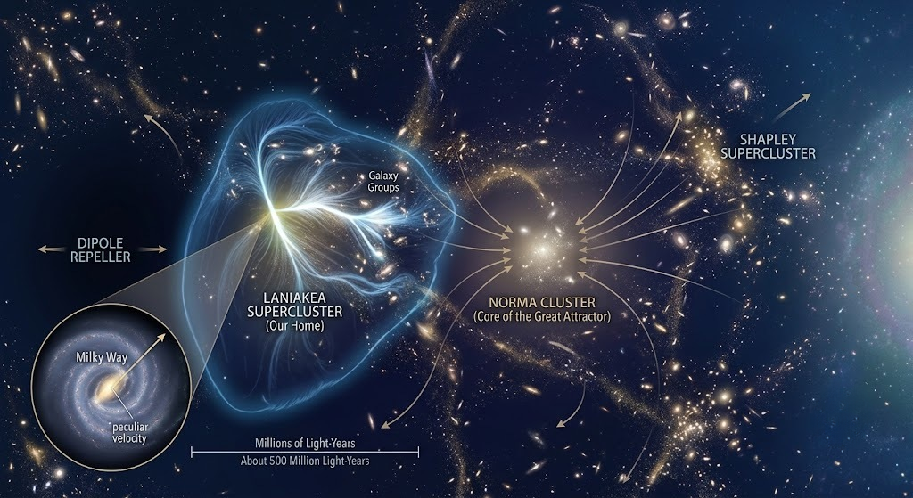 The Great Attractor: The Invisible Force Pulling Our Entire Galaxy