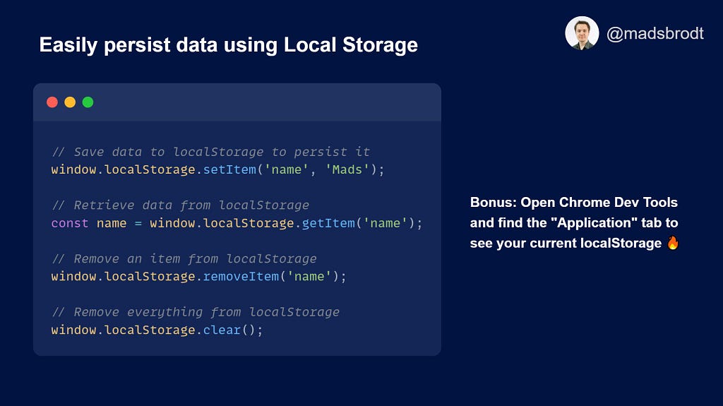 Примеры использования Local Storage API