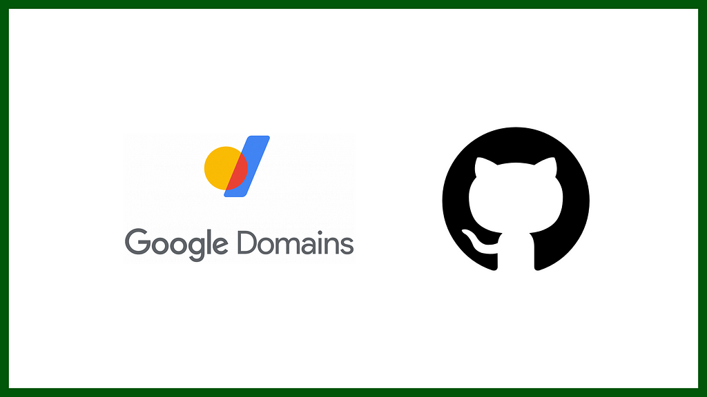 Google Domains logo and Github logo