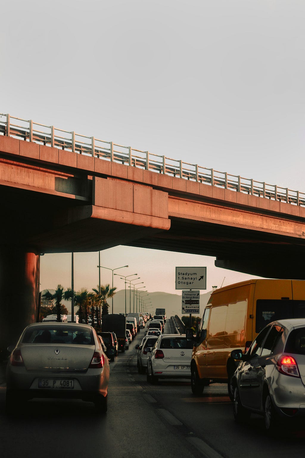 Image of vehicles approaching toll plaza