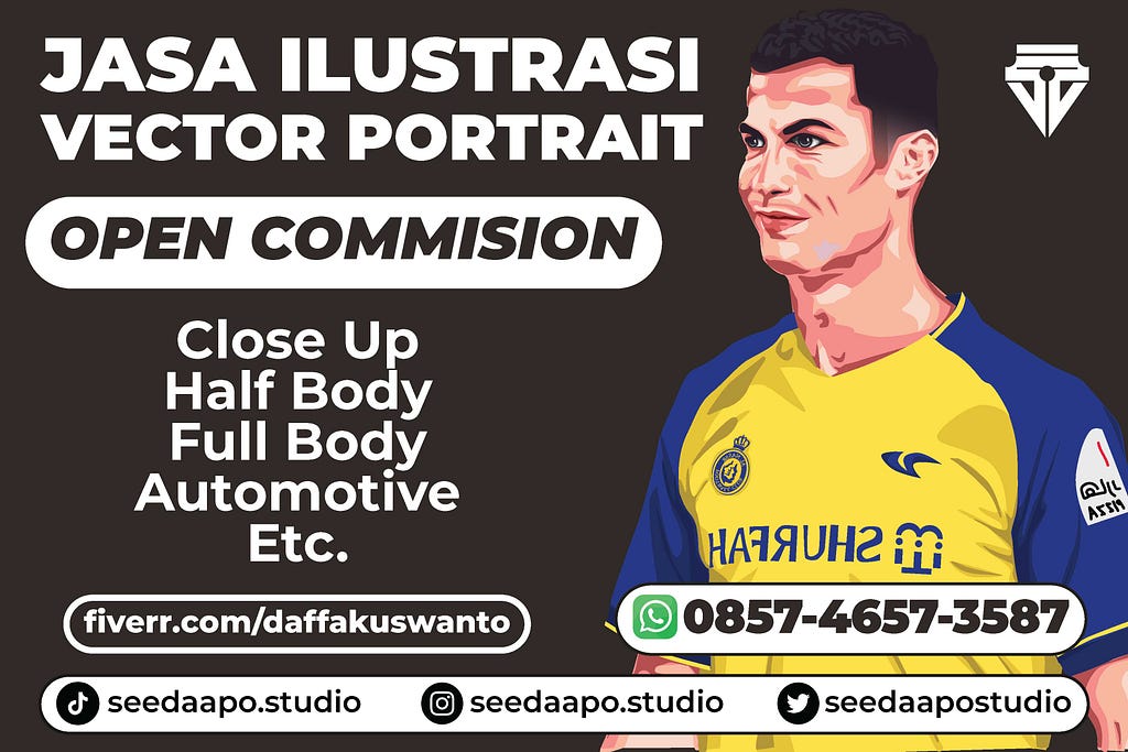 Rahasia Sukses Pembuatan Vector Portrait Part 2 : Teknik Dasar Shading yang Wajib Kamu Ketahui Pada Vector Portrait Oleh Jasa Vector Art Portrait (Seedaapo Studio)