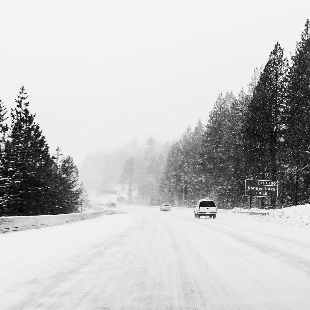 mountain pass in the snow