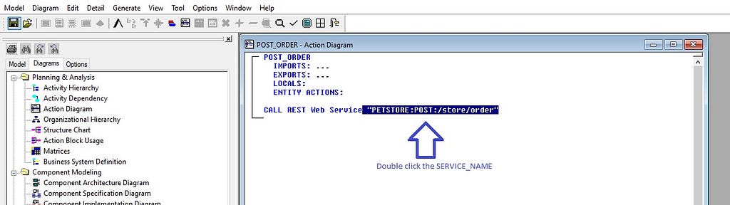 An example of Gen™ Action block with Call REST statement