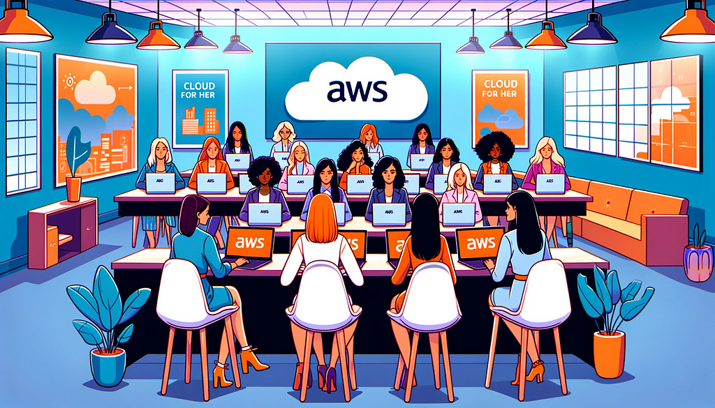 Picture of women learning Cloud Computing as a part of AWS Cloud Up for Her Program.