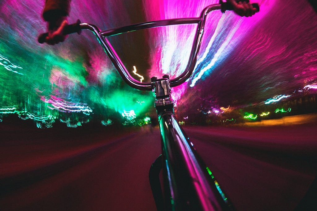 trippy bike ride on magic truffles