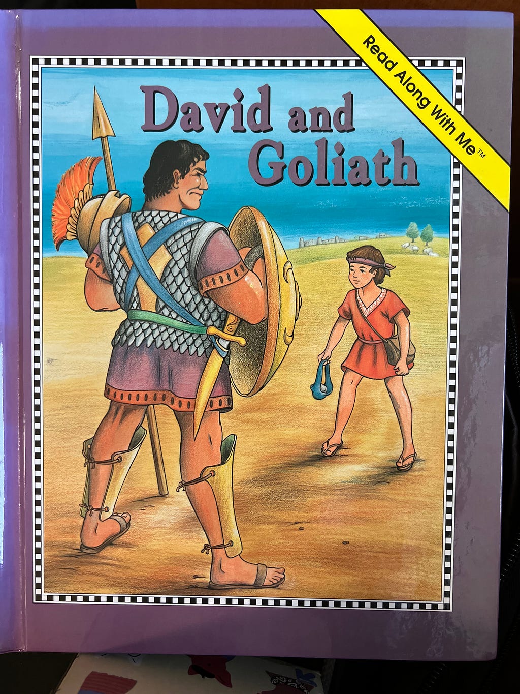 The David and Goliath book that my mother-in-law grabbed, randomly, for us to read to Breck.