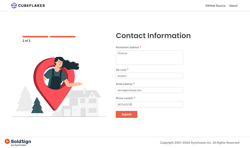 Customized UI to get signer details