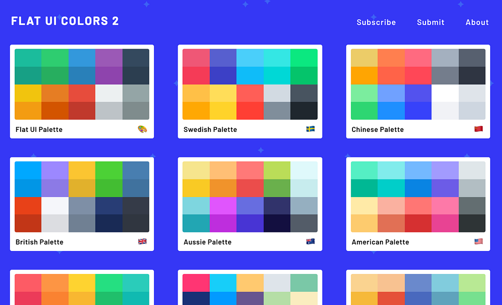 Imagem do site de paleta de cores “ Flat UI Colors”
