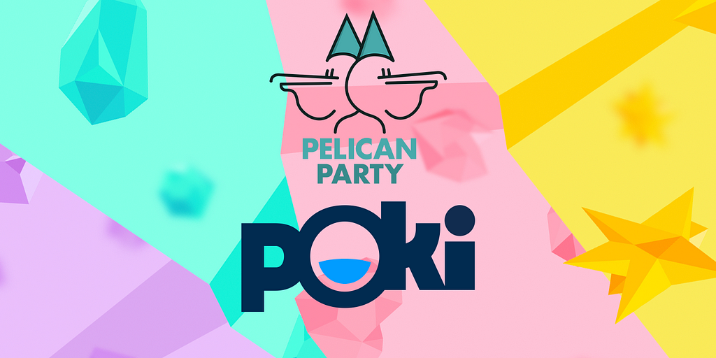 Image of the Pelican Party and Poki logo together