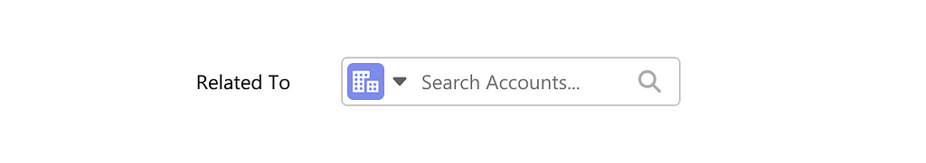 Image of a drop-down box containing an icon on the left and the text “search accounts.”