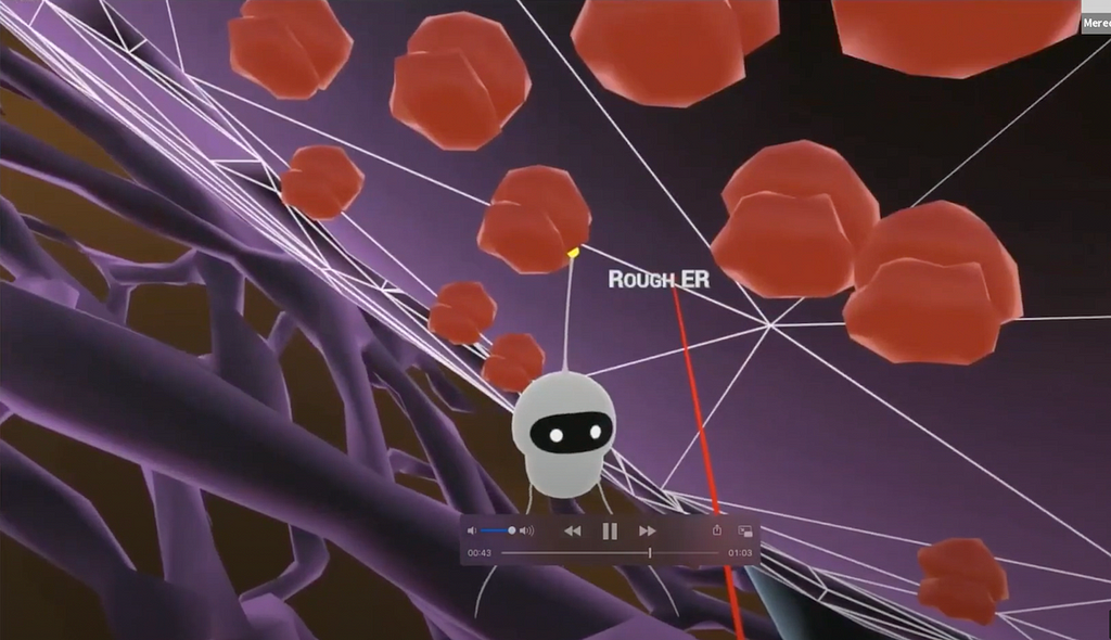 A robot navigates a cell