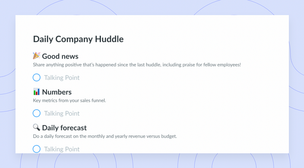 https://fellow.app/meeting-templates/cameron-herold-daily-huddle-meeting-agenda-template/