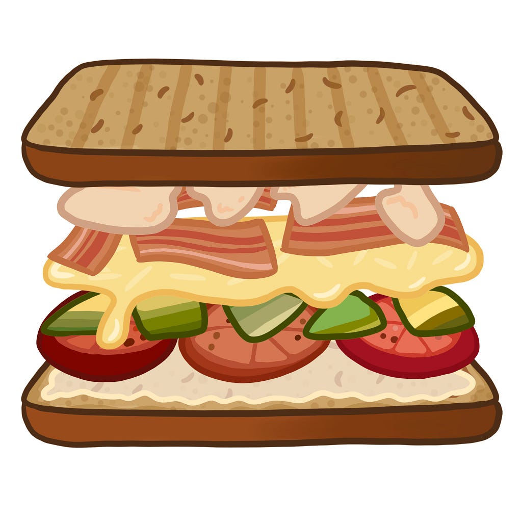 An illustration of the “Chicken Avocado Sandwich”