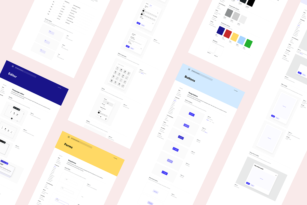 Sneak-peak of Voog’s design system. Scroll down to find out how to access the files in Figma.