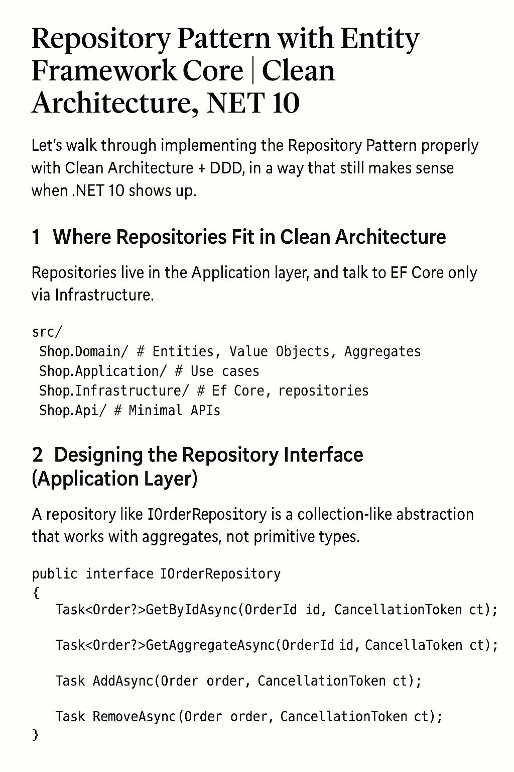 Repository Pattern With Entity Framework Core | Clean Architecture, .NET 10