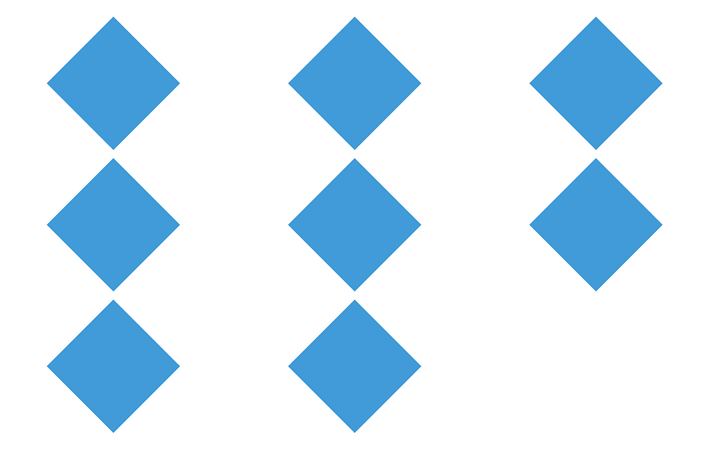 A grid of diamond shapes rotated 45 degrees but the spacing is not true to the design.