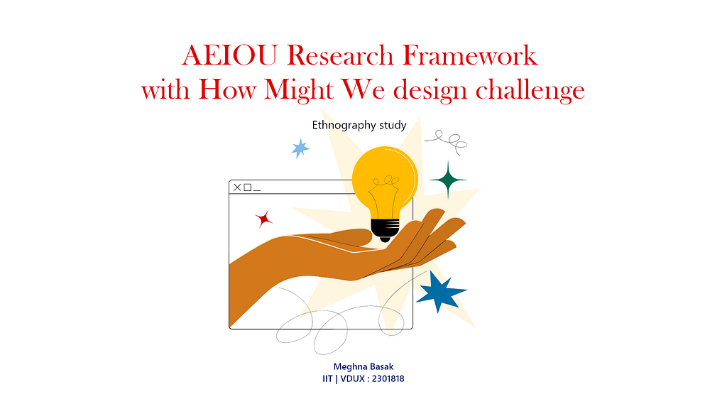 AEIOU Research Framework 
with How Might We design challenge
