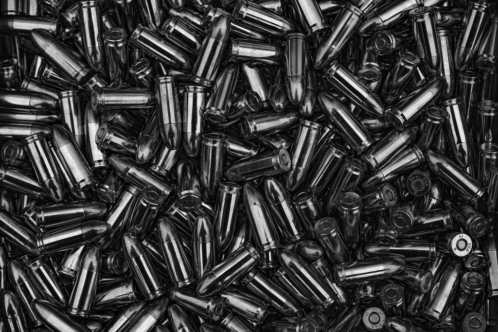 Hundreds of bullets piled on one another