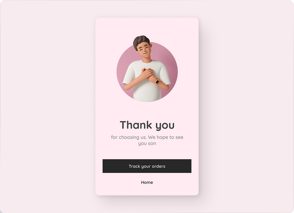 100 days of daily UI Day 77 — Thank you