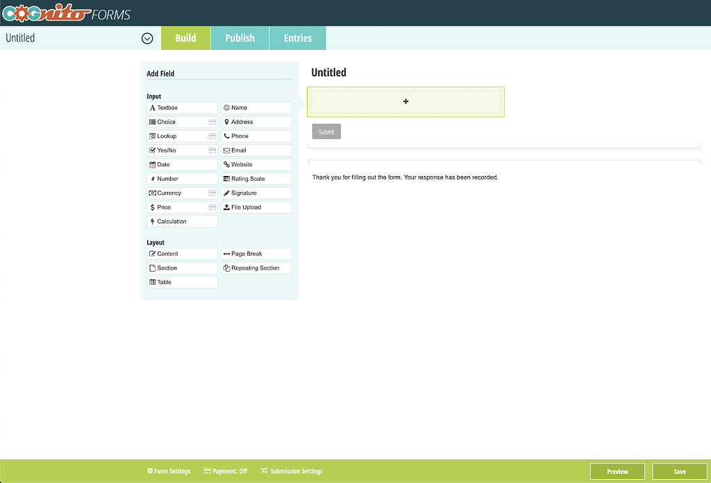 Cognito Forms online form builder