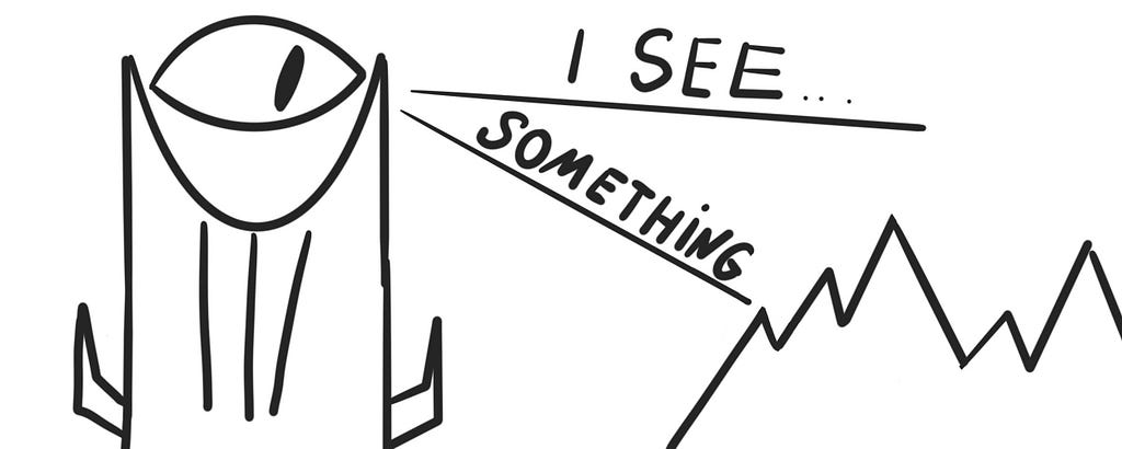 Doodle shows Sauron’s eye searching mountains with “I see… Something” written between the eye and the mountains.