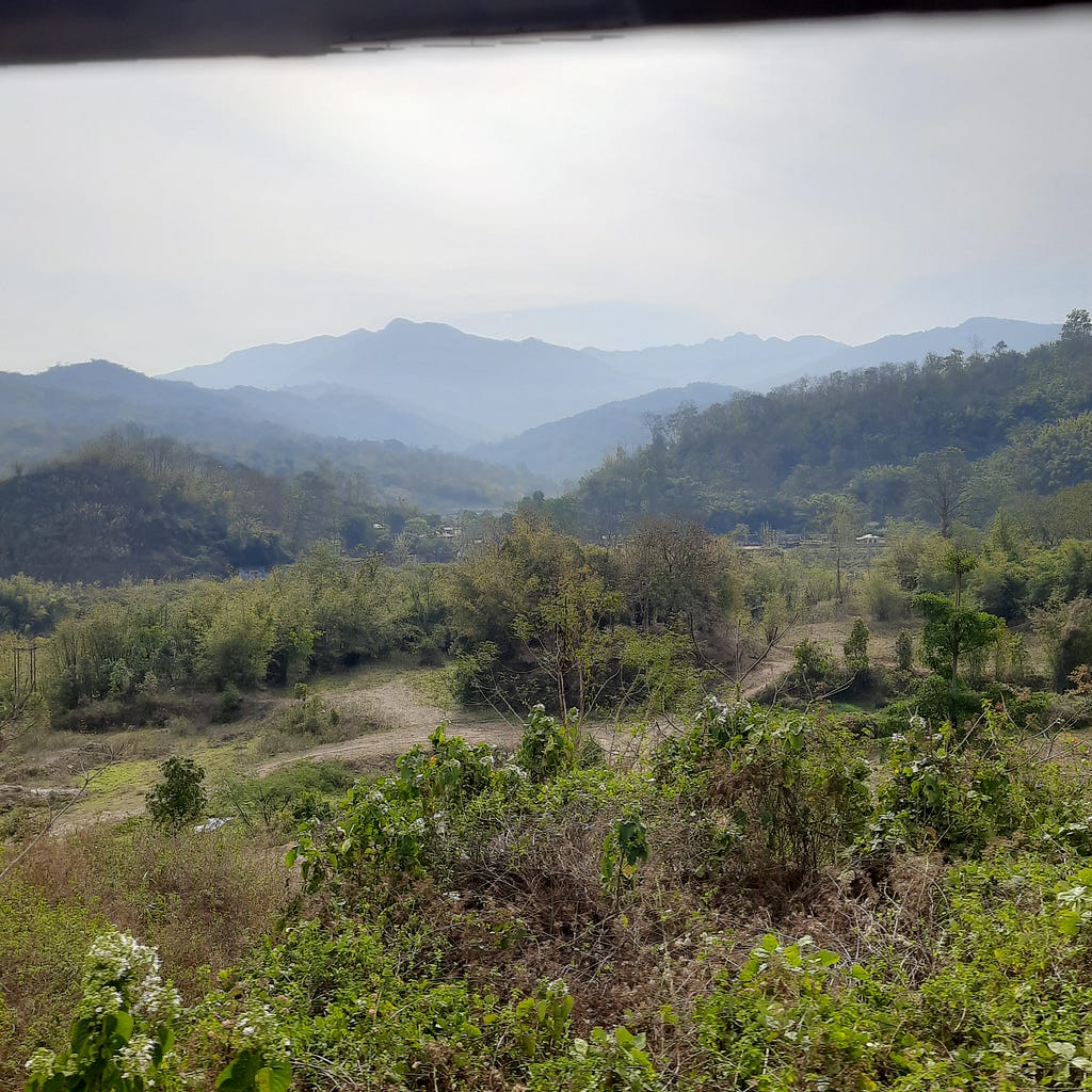 Mountain view from the train