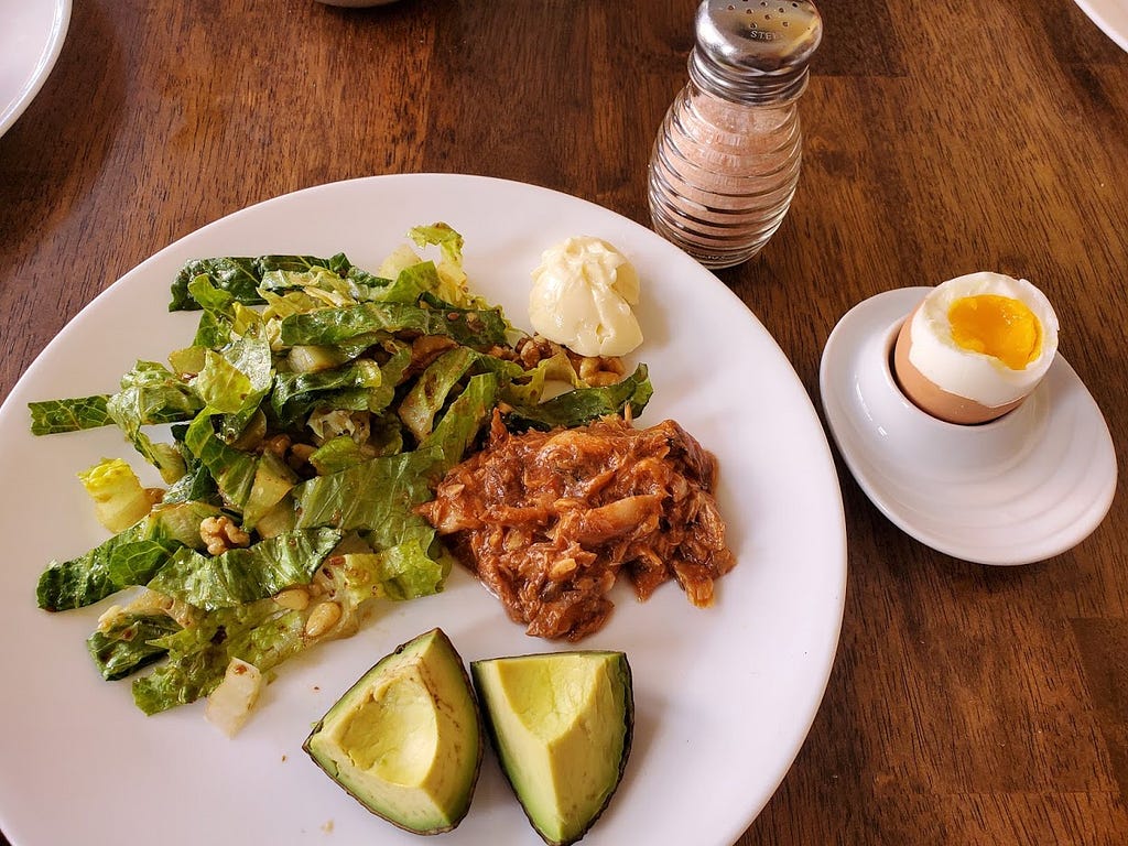 Avocado, sardines, leafy greens, nuts, olive oil, vinegar, Himalayan salt, soft-boiled eggs, mayonnaise (egg, online oil).