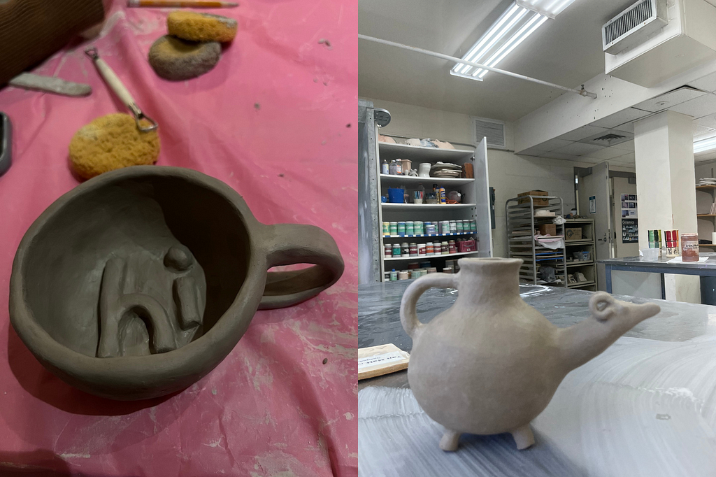 two photos of ceramics that Anna created