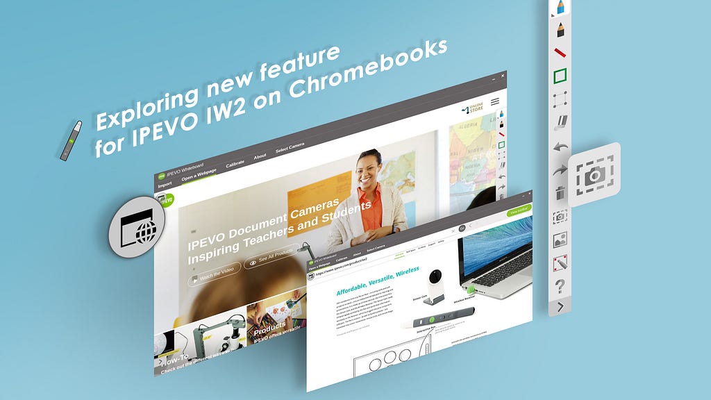 Exploring new feature for IPEVO IW2 on Chromebooks — Load and annotate on webpages