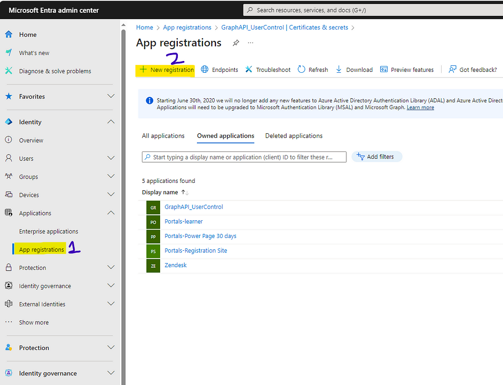 Microsoft Identity Platform App registration