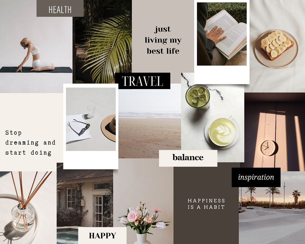 Brown Beige Elegant Minimalist Aesthetic Moodboard